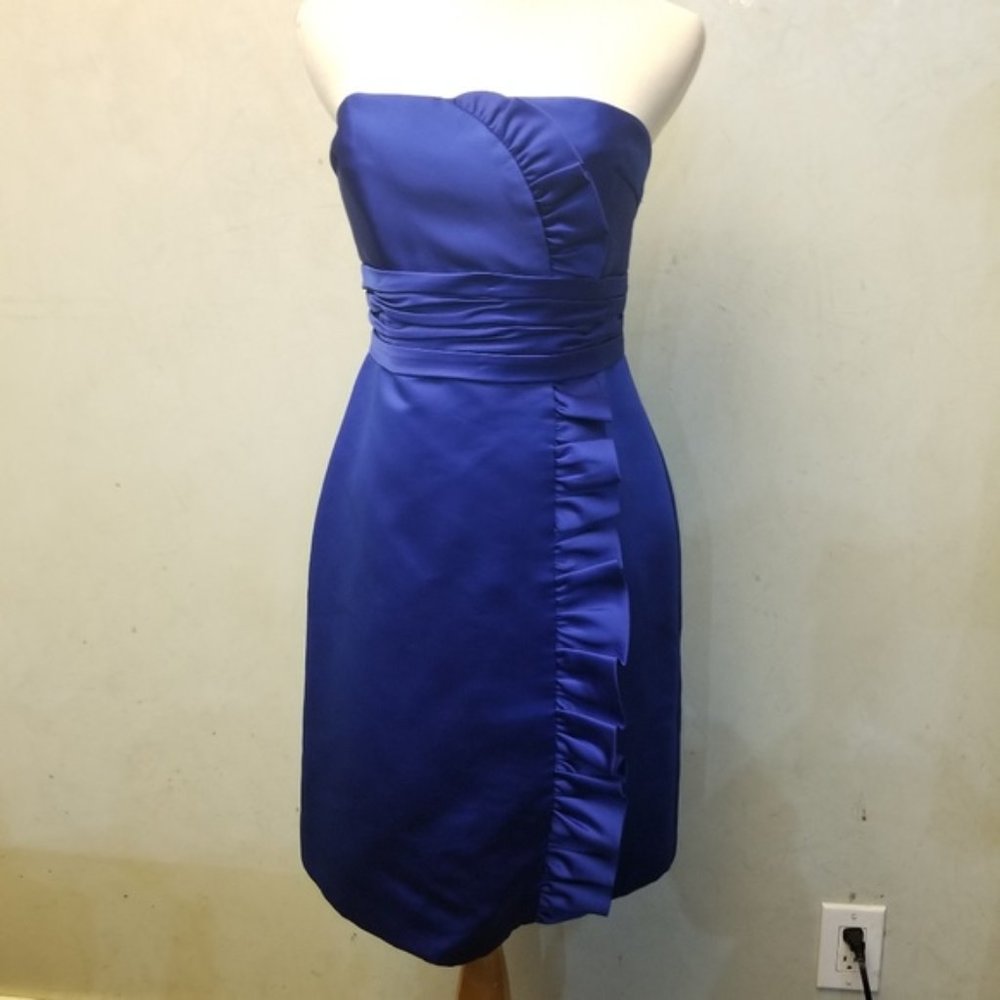 Priscilla Of Boston Royal Blue Tube Top Dress Size 6 (G7)